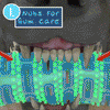 Load image into Gallery viewer, Animated image of a dog&#39;s mouth close up chewing on Chewbrush, shows different angles of the dog&#39;s mouth, includes text &quot;Nubs for Gum Care&quot;, &quot;Openings for Teeth&quot;, &quot;Hidden Bristles&quot;